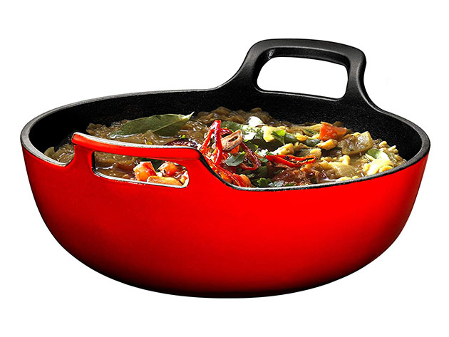BRUNTMOR-3 Quart - Cast Iron Balti Dish (Red)