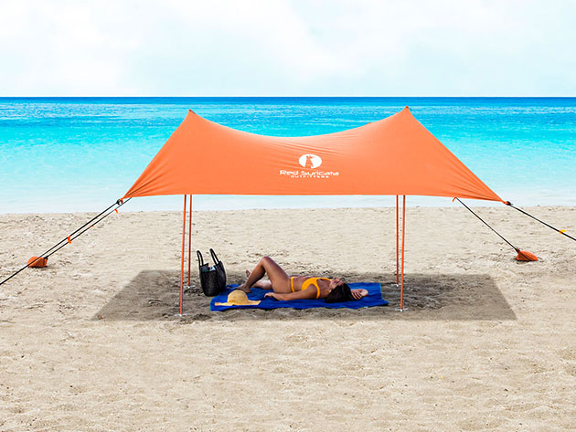 Family Beach Sun Shade Canopy Tent (Large/Orange) | StackSocial