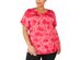 Ideology Women's Plus Size Tie-Dyed Keyhole Top Red Size XX Large