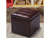 Costway 16''Cube Ottoman Pouffe Storage Box Lounge Seat Footstools with Hinge Top - Red Brown