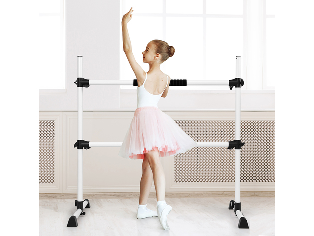 Goplus Portable Ballet Barre 4ft Freestanding Adjustable Double Dance ...