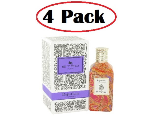 4 Pack of Rajasthan by Etro Eau De Parfum Spray (Unisex) 3.4 oz