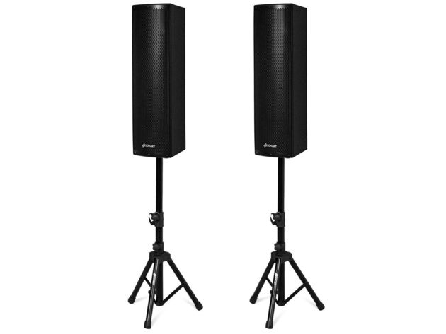 Set of 2 Sonart 2000W Bi-Amplified Speakers PA System - black