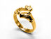 Claddagh Ring in 22k Gold Plating (Size 10)