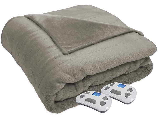 Serta Silky Plush BlueTooth Electric Heated Warming Blanket Sand - Main Image