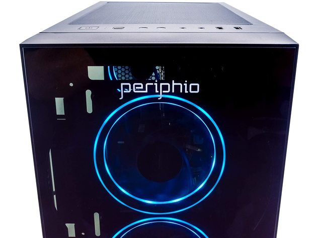 Periphio Blue Gaming PC Tower Desktop Computer, Intel Quad Core i5 3.4GHz, 16GB RAM, 120GB SSD + 1TB 7200 RPM HDD, Windows 10, Nvidia GT1030 Graphics Card, RGB, HDMI, Wi-Fi (Renewed)