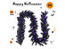 Costway 9ft Pre-lit Christmas Halloween Garland Black w/ 50 Purple LED Lights - Black