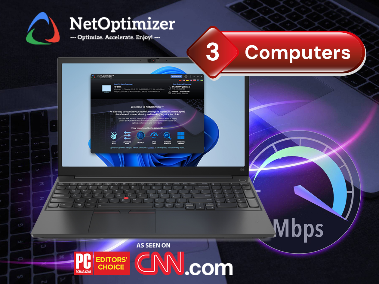 NetOptimizer Lifetime Subscription: 3 Computers