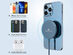 10 Foot Magnetic Wireless USB-C Charging Cable Blue (MagSafe Compatible)