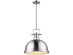 Golden Lighting 3604-L PW Duncan Pendant 120V Light - Pewter with Pewter Shade (Like New, Damaged Retail Box)