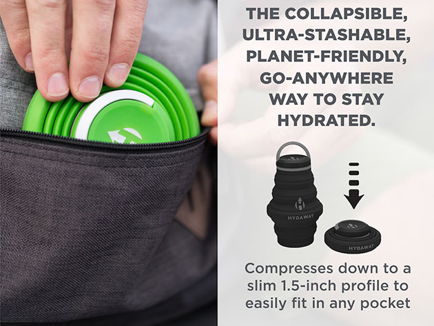 Hydaway 17oz Collapsible Water Bottle with Cap Lid