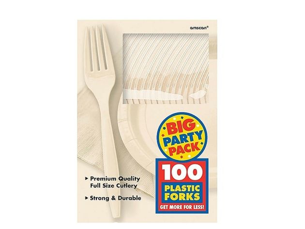 Party Favors - Big Party Pack - Vanilla - Plastic Forks - 100ct