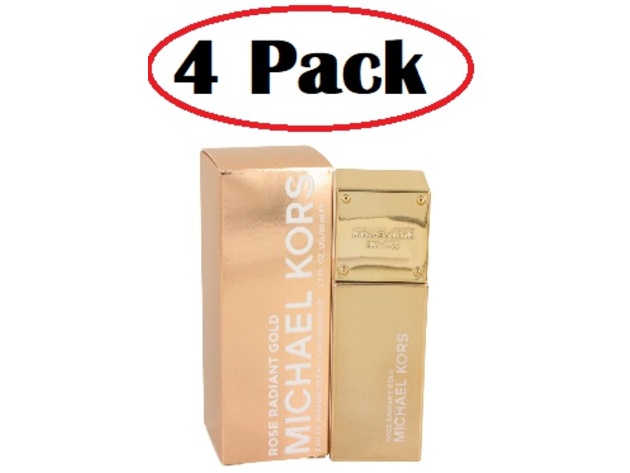 4 Pack of Michael Kors Rose Radiant Gold by Michael Kors Eau De Parfum Spray 1.7 oz