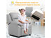 Deluxe Padded Kids Sofa Armchair Recliner Headrest Children w/ Storage Arms Gray 