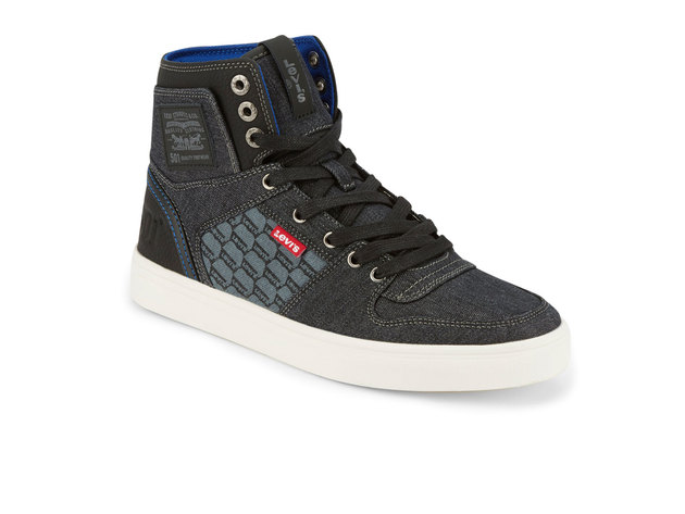 Levi's Mens Mason Hi Denim Fashion Hightop Sneaker Shoe - 9.5 M Black/Royal