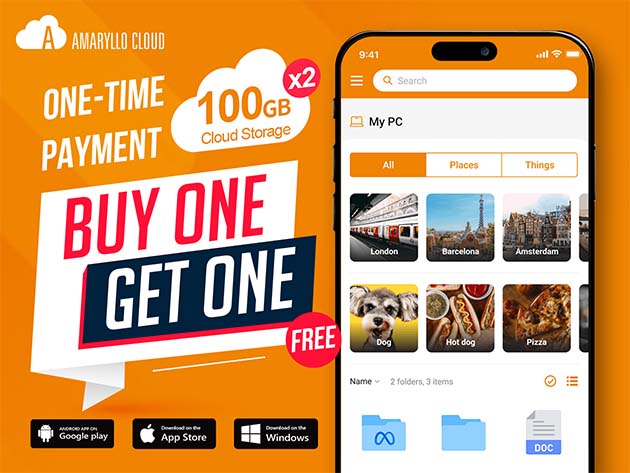 Amaryllo Cloud Storage: One-Time Payment [100GB/2-Pack]