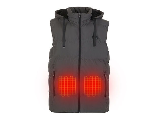 Helios Paffuto Heated Unisex Vest with Power Bank (Gray/Small)