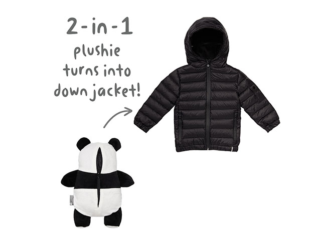 Black & White CUBCOATS Papo The Panda 2-in-1 Transforming Hoodie & Soft Plushie