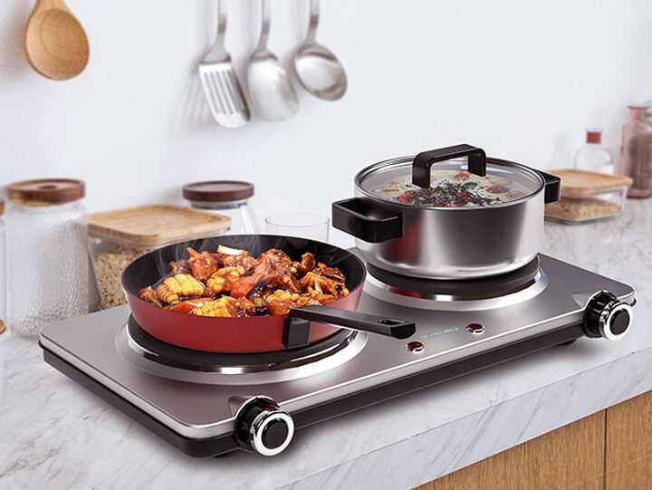 GIVENEU Electric Double Burner Hot Plate for Cooking, 1800W