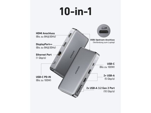 Anker 563 USB-C Hub (11-in-1, Dual 4K HDMI, for MacBook) | Apple
