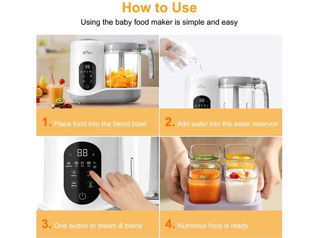 Bear One Step Baby Food Steamer and Blender 