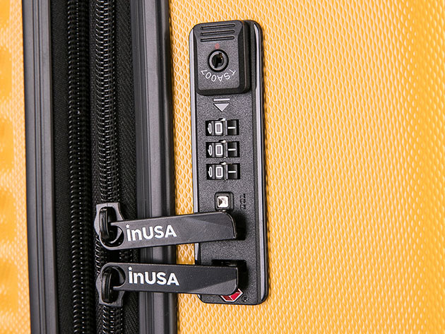 InUSA Ally Lightweight Hardside Spinner 3-Piece Set (20"/24"/28", Mustard)