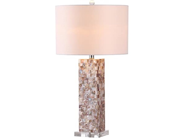 Safavieh Lighting Collection Importes Jacoby Cotton Table Lamp, 28.9" - Cream (Like New, Damaged Retail Box)