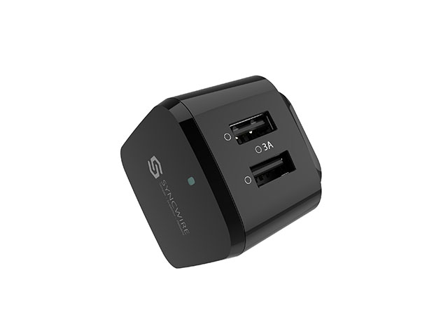 6A/30W 2-Port USB Wall Charger (Black)