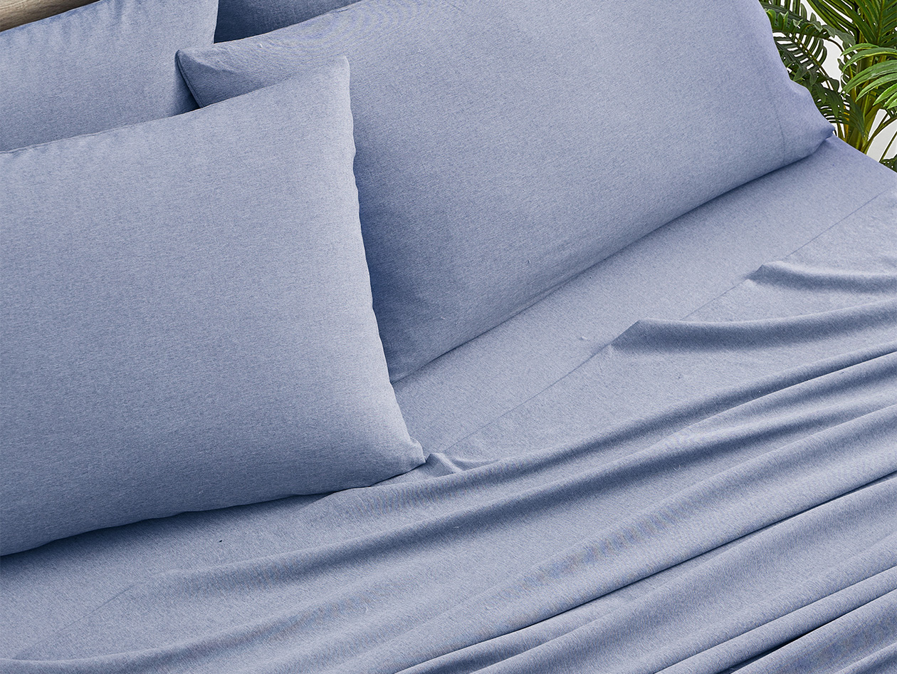 Bamboo Blend Chambray Sheet Set (Light Blue/Full)