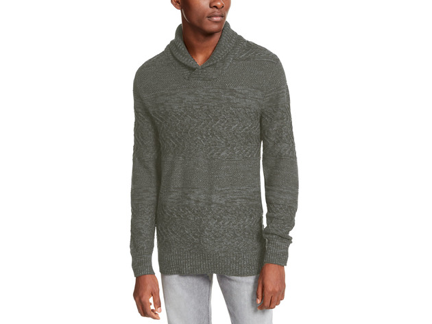 American Rag Men's Multi-Textured Shawl-Collar Sweater Gray Size Small