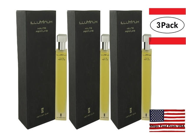 3 Pack Illuminum Vetiver Oud by Illuminum Eau De Parfum Spray 3.4 oz for Women