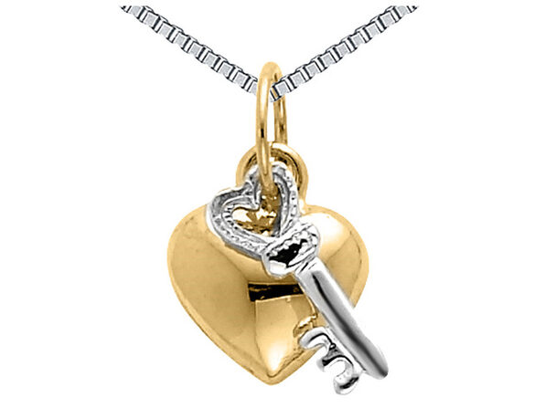 Heart And Key Pendant Necklace In 14k Yellow White Gold With Chain Stacksocial - 14k Gold Heart And Key Pendant Heart And Key Pendant Necklace In 14k Yellow White Gold With Chain Stacksocial - 14k Gold Heart And Key Pendant