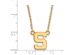 14k Gold Plated Silver Michigan State Small 'S' Pendant Necklace