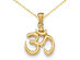 Ohm Symbol Pendant Necklace in 14K Yellow Gold