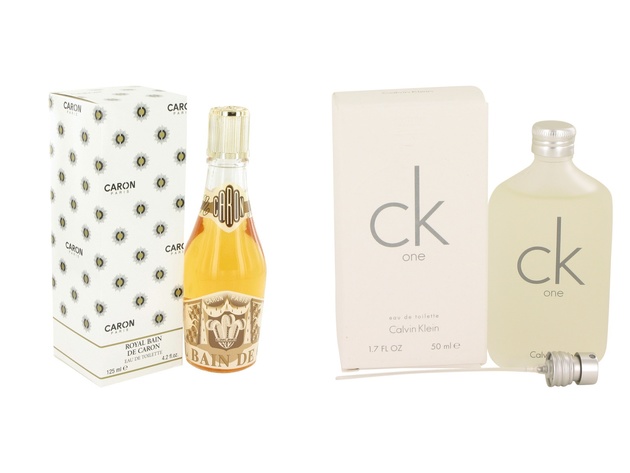 Gift set  ROYAL BAIN De Caron Champagne by Caron EDT (Unisex) 4 oz And  CK ONE EDT Pour/Spray (Unisex) 1.7 oz