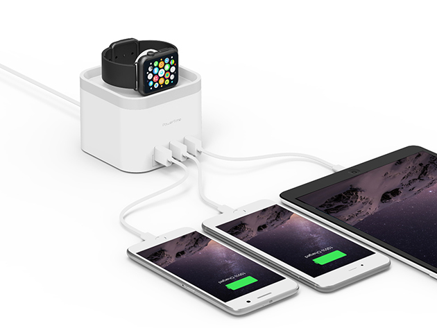 PowerTime Apple Watch Charging Dock with 3 USB Ports