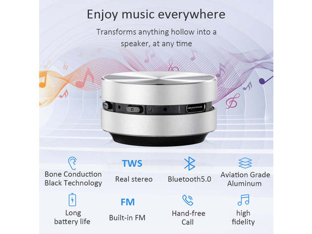 Bone Conduction Mini Wireless Bluetooth Speaker & Voice Booster Red