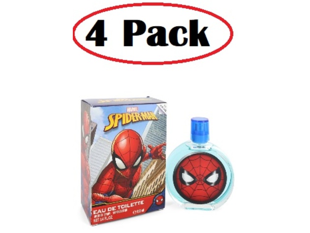 4 Pack of Spiderman by Marvel Eau De Toilette Spray 3.4 oz