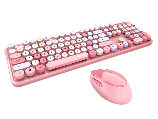 Spring Multi Wireless Keyboard & Mouse Set (Pastel Pink) | Gadget Hacks