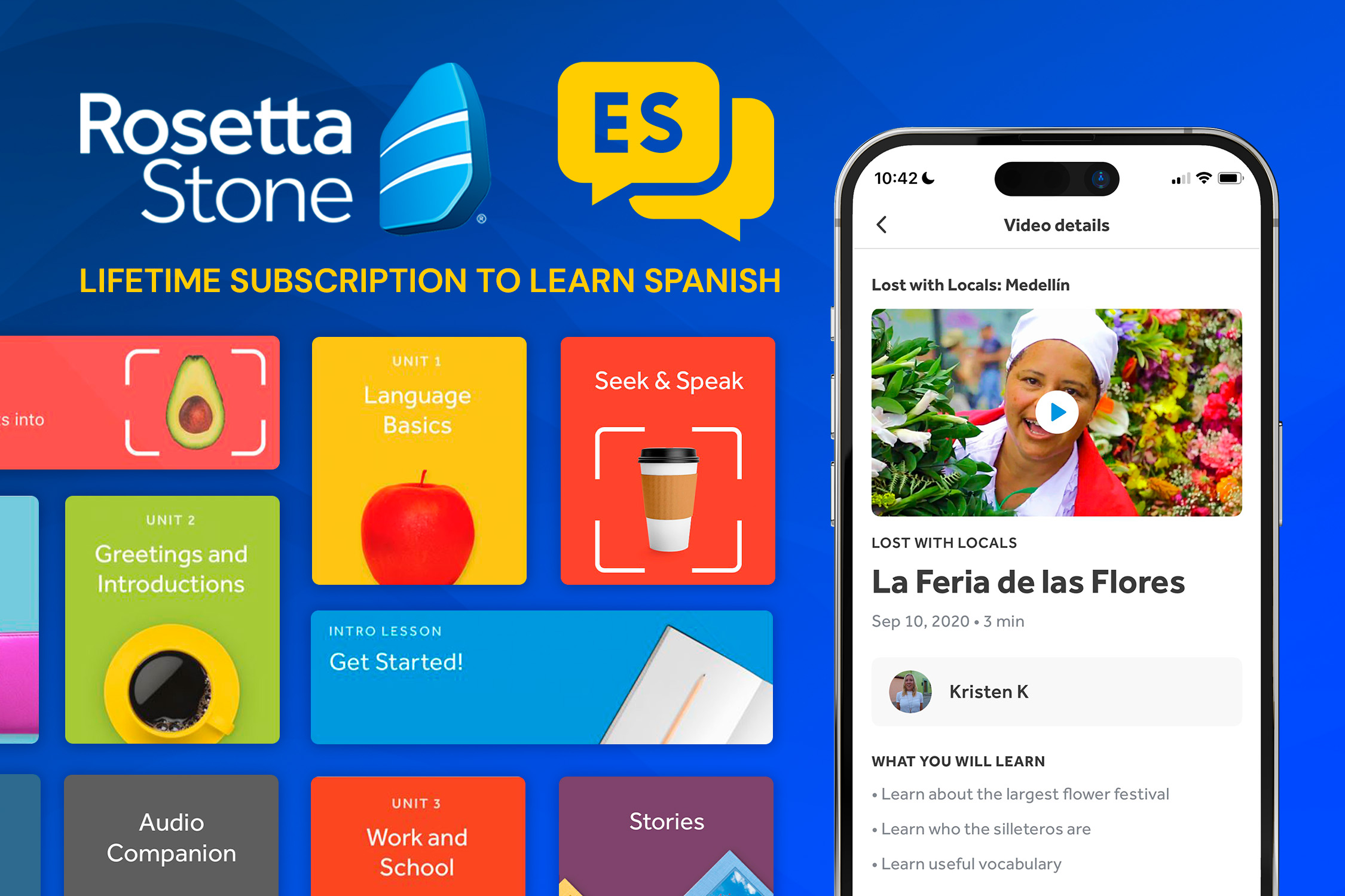 Rosetta Stone can help you progress through your Spanish learning journey for only $120