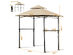 Costway 8' x 5' Outdoor Patio Barbecue Grill Gazebo w/ LED Lights 2-Tier Canopy Top Tan - Khaki