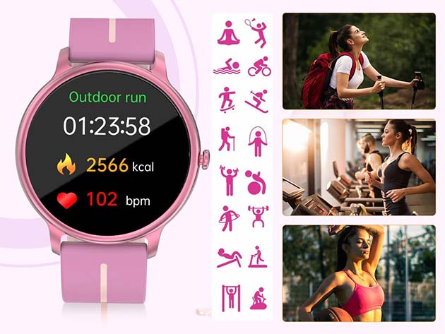 Health Smart Watch with Health/Activity Tracking & Bluetooth Calls (Purple)