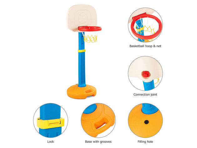 Costway Kids Children Basketball Hoop Stand Adjustable Height Indoor Outdoor Sports Toy