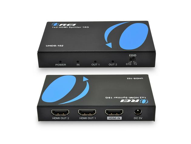 OREI UltraHD 4K @ 60 Hz 1 x 2 HDMI Splitter 1 in 2 Out (2 Port) 4:4:4 8-bit - HDMI 2.0, HDCP 2.2, 18 Gbps, 4K HDMI Splitter