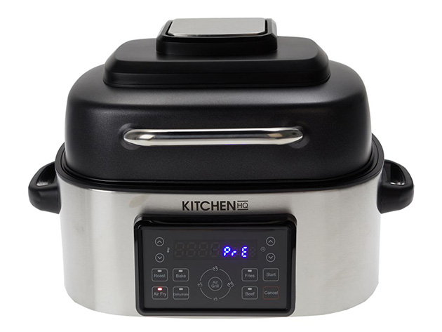 Kitchen HQ 6.5QT 7-in-1 Air Fryer Grill with Accessories - Silver (Open Box)