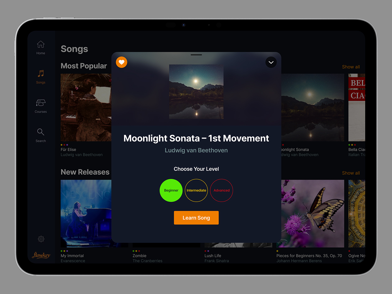flowkey Piano Learning App - Classic Plan: 1-Year Subscription