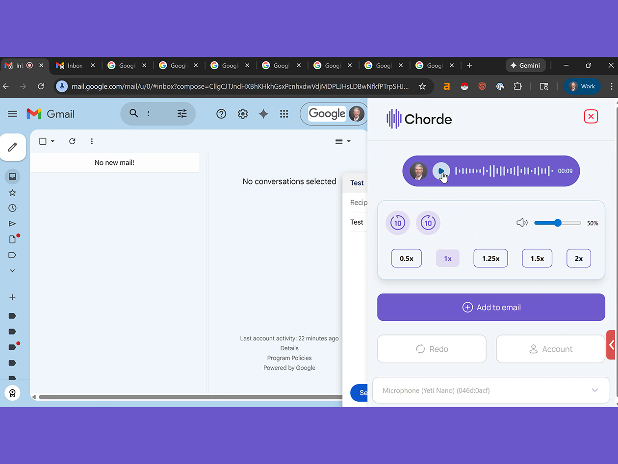 Chorde: Voice Email for Gmail & Outlook - Lifetime Subscription (Pro Plan)