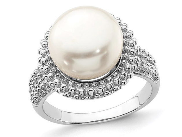 Freshwater Cultured 11-12mm Pearl Ring in Sterling Silver 