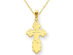 14K Yellow Gold Eastern Orthodox Cross Charm Pendant Necklace with Chain