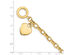 14K Yellow Gold Toggle Heart Tag Charm Link Bracelet